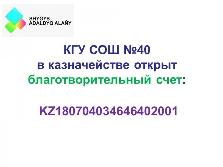 Благотворительный счет